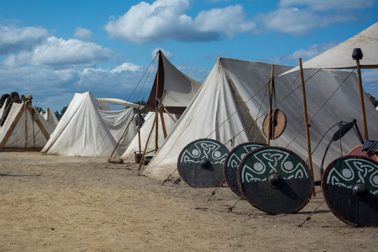 Historical camp of Slavs and Vikings
