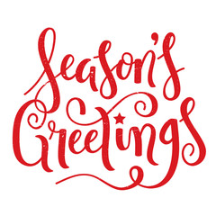 SEASON'S GREETING grunge red hand lettering banner