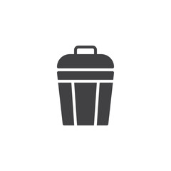 Trash can vector icon. filled flat sign for mobile concept and web design. Bin simple solid icon. Delete symbol, logo illustration. Pixel perfect vector graphics
