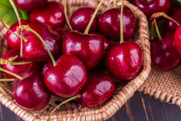 Fresh ripe cherries for background