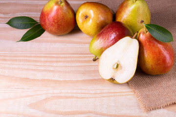 Sweet pears in the basket