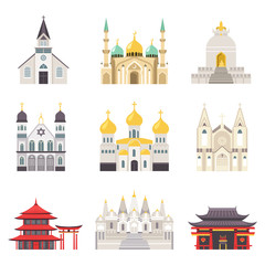 Holy Religious Buildings from All Over World Set