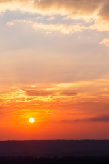 colorful dramatic sky with cloud at sunset.