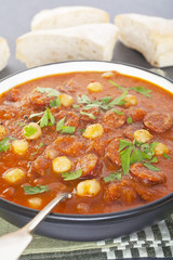 Tomato Chorizo Chickpea Soup