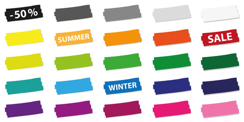 set of colorful price offer tags for promotion