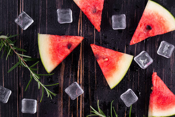 Fototapeta na wymiar watermelon on wooden background