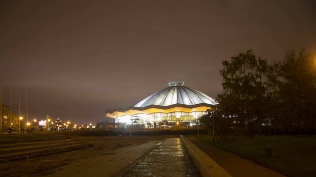 Moscow State Circus night hyperlapse 