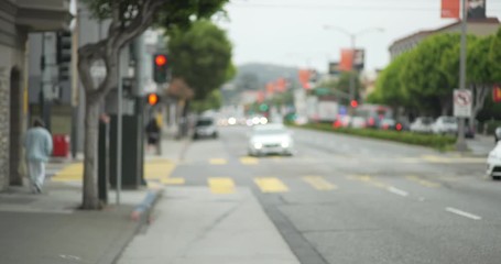 Daytime shot of typical traffic on an urban street