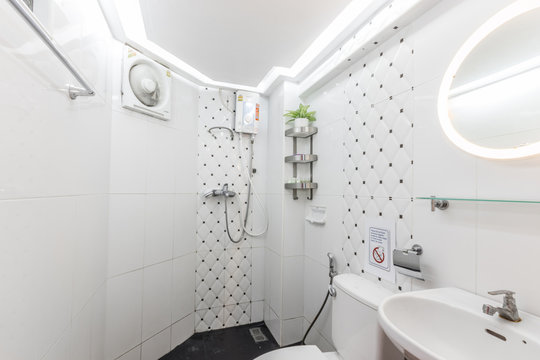 White bathroom in house