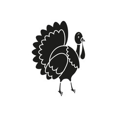 Turkey icon of black thanksgiving of the day