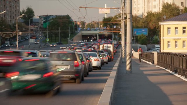 Urban city traffic timelapse