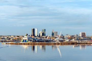Tallinn. View of the city from the Gulf of Finland.