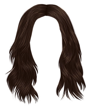 trendy woman long hairs brunette brown brunette colors.beauty fashion .  realistic  graphic 3d