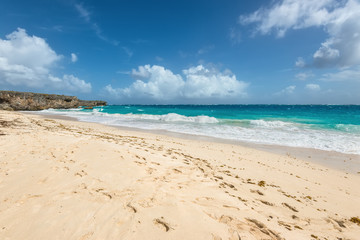 Fototapeta na wymiar Tropical wild beach on the caribbean island - Bottom Bay, Barbados