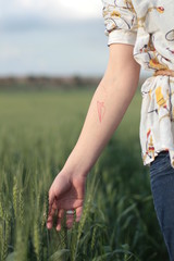 woman in a field 