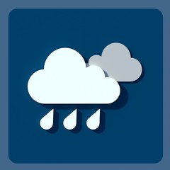 Weather icons, clouds and sun. Rain and a thunderstorm on the layout of Flatley. Stylish pattern in neutral tones