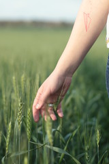 woman in a field 