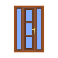 Vector illustration of door and front sign. Collection of door and wooden stock vector illustration.