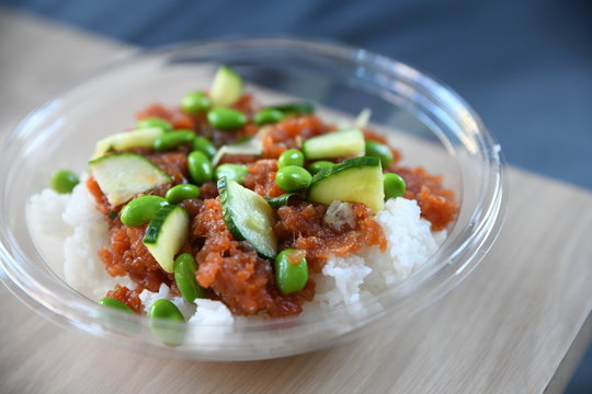 Asian Rice And Edamame Poke Bowl