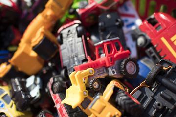 Fototapeta premium many children's toys-cars, tractors, buses