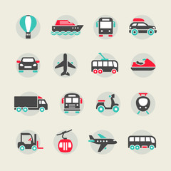 Transportation icons set