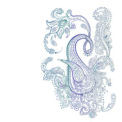 Paisley background. Hand Drawn ornament. Vector illustration