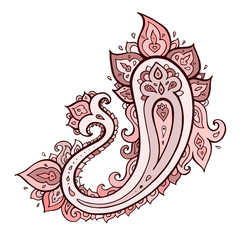 Paisley background. Hand Drawn ornament. Vector illustration