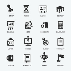 business and office icon set