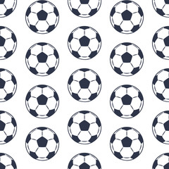 Seamless Pattern Isolated on White Football Balls