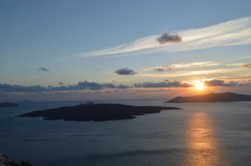 Obraz premium Santorini at sunset