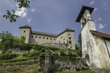 Fototapeta na wymiar Castle Kostel in Kolpa river valley, Slovenia