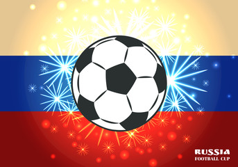 Fototapeta premium Soccer Ball on Salute and Spangle Illustartion