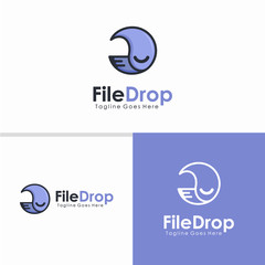 File drop logo design concept, creative logo vector