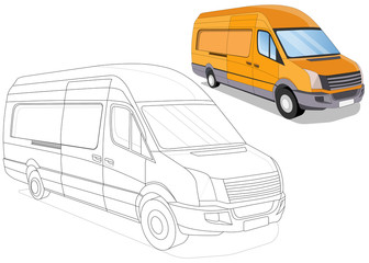 Truck. Isolated on white background. Vector illustration. © caryblade