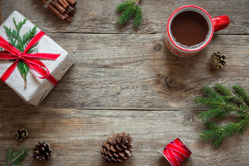 Christmas background with gift box