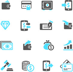 money and finance icon set
