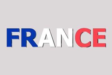 Flag of France on a text background.