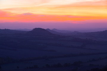 Sunrise in Central Bohemian Uplands, Czech Republic.