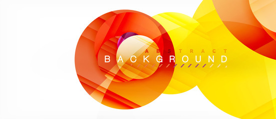 Glossy colorful circles abstract background, modern geometric design