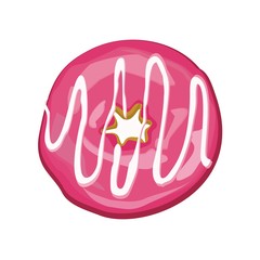 donut with pink glaze. donut icon
