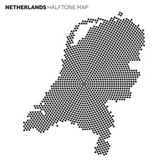 Netherlands country map made from radial halftone pattern