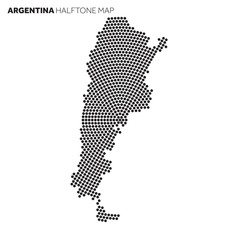 Argentina country map made from radial halftone pattern