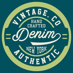 graphic design VINTAGE DENIM AUTHENTIC for shirt and print