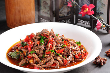 Stir-fried beef