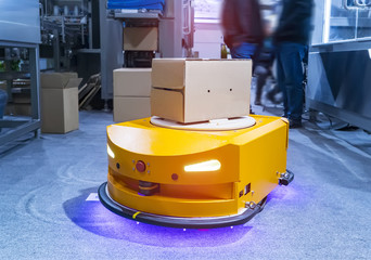 warehouse robot assembly in factory
