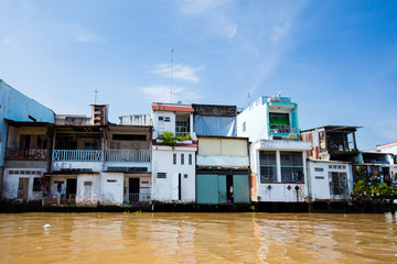 Fototapeta na wymiar Mekong Delta Houses in Vietnam