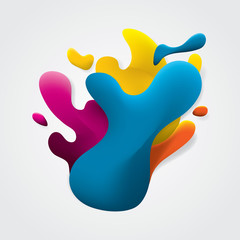 Colorful abstract fluid shape vector illustration