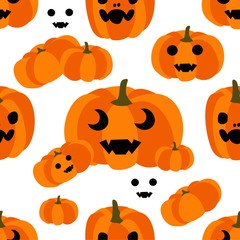 Pumpkin with a mug seamless