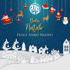 Fototapeta na wymiar Italian Christmas and Happy New Year greeting card