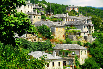 Panoramic view of Vitsa village, Zagoria area, Epirus region, north-western Greece.